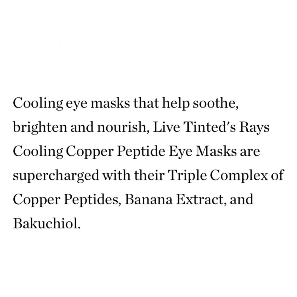 Live Tinted Rays Copper Peptide Eye Masks